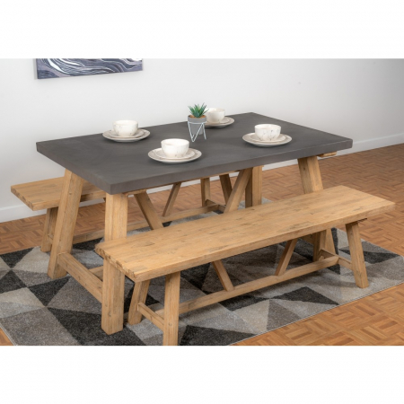 Heath Small Dining Table Set With Two Benches